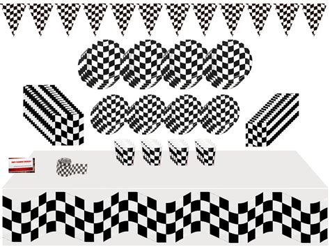 Buy Black White Checker Checkered Race Car Premium Deluxe Birthday ...