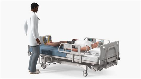 Patient on Hospital Bed And Doctor 3D model | 3D Molier International