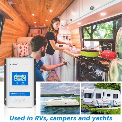 Buy EPEVER 30A RV MPPT Dual Battery Solar Charge Controller 12V 24V ...