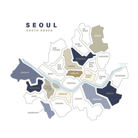 Seoul Neighborhood map Printable Seoul map Seoul Korea | Etsy