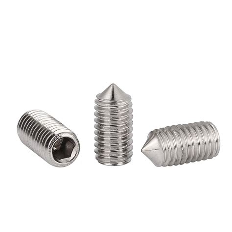 Dreneco Socket Grub Screws 304 Stainless Steel Cone Point Screws Allen ...