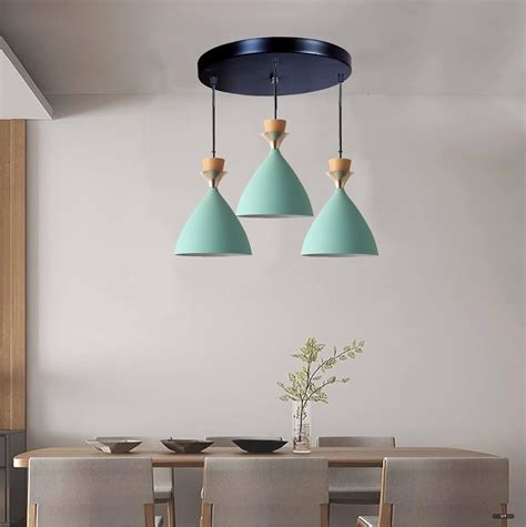 Buy Keyplus Aluminium 3 Light Cluster Hanging Bell Shade Light, Aqua ...