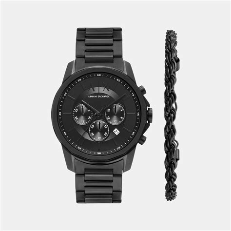 Armani Exchange Men Black Chronograph Watch AX7163SET – Just In Time