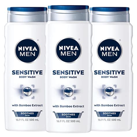 Buy NIVEA Men Sensitive 3-in-1 Body Wash - Shower, Shampoo and Refresh ...