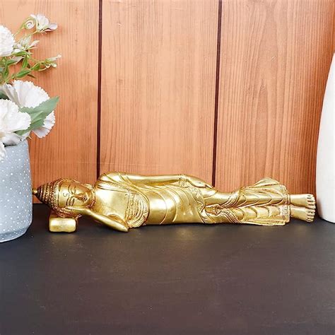 ARTVARKO Brass Sleeping Buddha Idol Resting Tibetan Budddhism ...