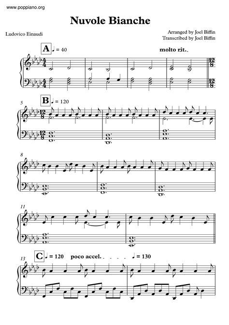 Ludovico Einaudi-Nuvole Bianche Sheet Music pdf, - Free Score Download ★