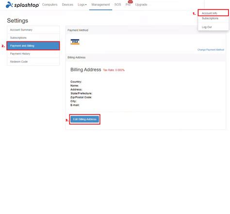 How to update your Billing Address – Splashtop Business - Support