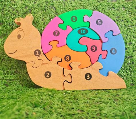 Playminds Snail01 Brain Teaser Jigsaw Number Puzzle Set (10 pieces)| N