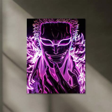 One Piece – Doflamingo Smirk Glow Neon LED Metal Poster | Anime Villai ...