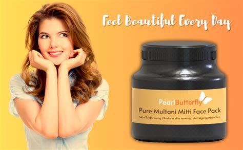PearlButterfly Pure Multani Mitti face pack for Glowing Skin, De Tan ...