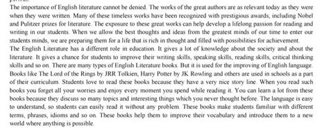 importance of english literature - Brainly.in