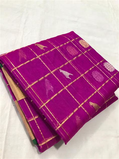 Purple and green katan silk saree – www.soosi.co.in