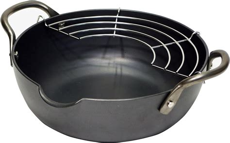 Riverlight Kyoku Japan J1320 Iron Deep Frying Pot, Small, 0.3 gal (1.5 ...