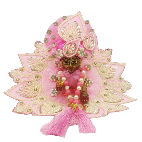 Moti Decorated Heavy Pink Dress with Pagdi For Kanha Ji – MyKanha.com