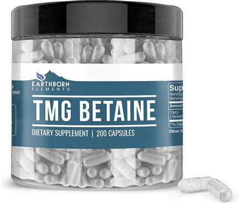 Buy Earthborn Elements TMG Betaine Anhydrous Trimethylglycine 200 ...