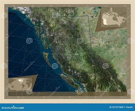 British Columbia, Canada. High-res Satellite. Major Cities Stock Illustration - Illustration of ...