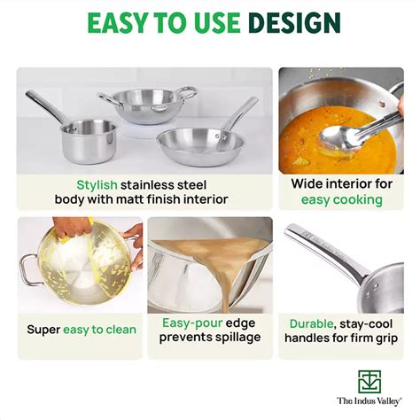 Buy Tri-Ply Stainless Steel Cookware Set Online in India @ Best Price ...