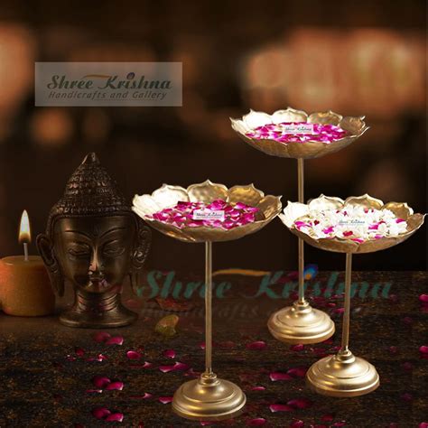 Buy Shree Krishna Handicrafts and Gallery Metal Lotus Urli Bowl Design ...