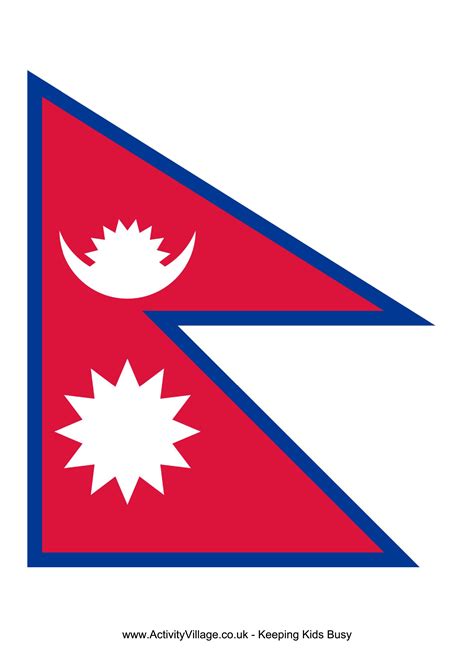 Nepal Flag - Download this free printable Nepal template A4 flag, A5 flag, 8 and 21 flags on one ...