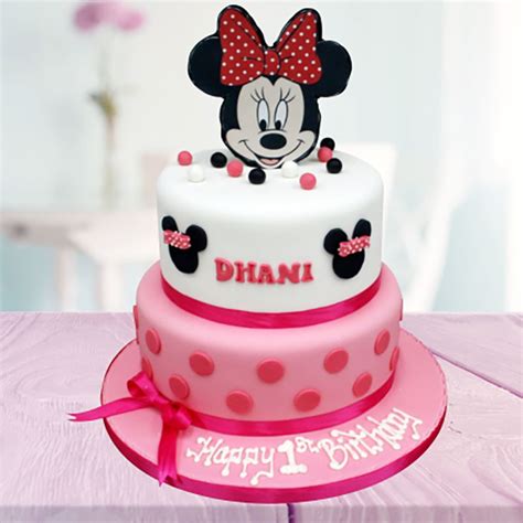 Send Two Tier Strawberry Fondant Minnie Mouse Cake Online - GAL23 ...