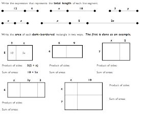 Image result for Area Model Distributive Property Worksheet