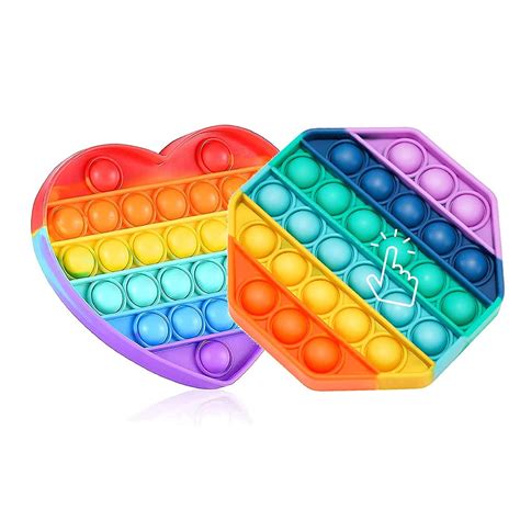DOCAT 2 Pack Fidget Toys Push Popping Bubble Fidget Sensory Toy Stress ...