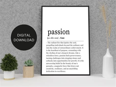 PASSION DEFINITION | Printable Wall Art | Idea Gift | Inspirational ...