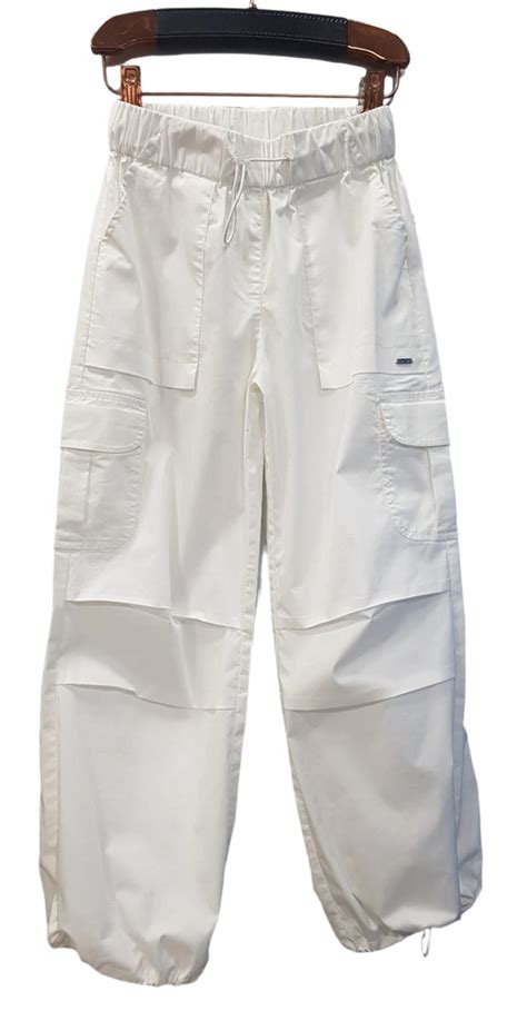 Girls White Fancy Cargo Style Joggers – Half Ticket
