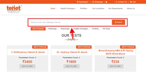 Steps to book lab visit appointment from Tenet Diagnostics