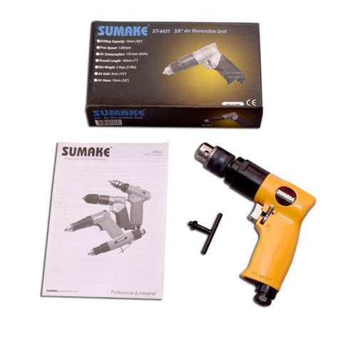 Sumake 3/8 Inch Air Reversible Drill with Keyless Chuck Hand Tool ...