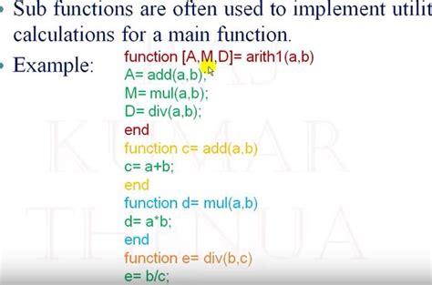 Image result for Sub Functions in MATLAB