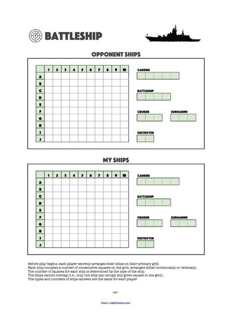 Printable Battleship Game Instructions