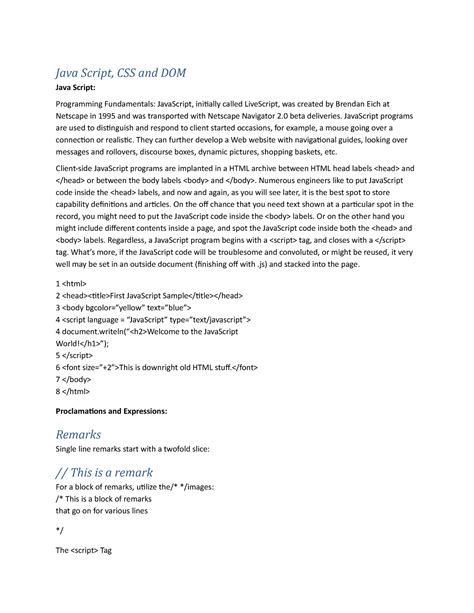 Java Script - JavaScript programs are used to distinguish and respond ...