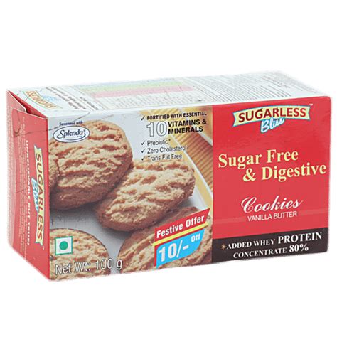 Buy Sugarless Bliss Sugar Free Digestive Cookies Vanilla Butter 100 Gm ...