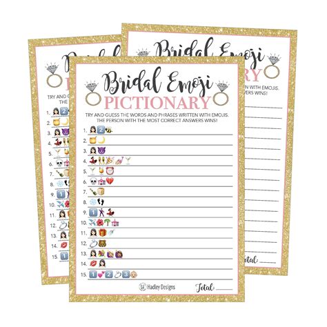 Buy 25 Emoji Pictionary Bridal Shower Games, Wedding Shower ...