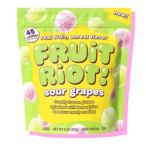 Amazon.com: FRUIT RIOT! Sour Candy Grapes, 8oz (Frozen) : Grocery ...