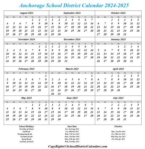 Anchorage School District Calendar 2024-2025 School District Calendars