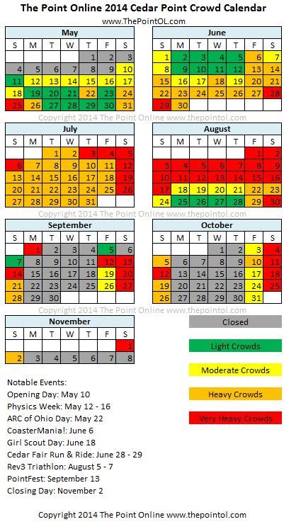 Crowd Calendar Cedar Point - prntbl.concejomunicipaldechinu.gov.co