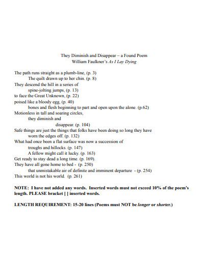 Image result for Found Poem Examples