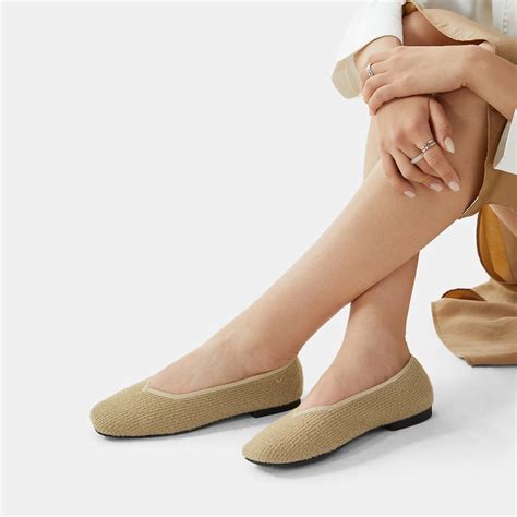 Margot Eco Fluffy Yarn Square Toe Flats for Buinons & Wide Feet in ...