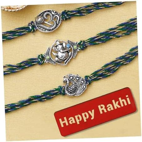 Silver rakhi for brother Set of 2 - Krishna Ganesha Rakhis for Brother ...