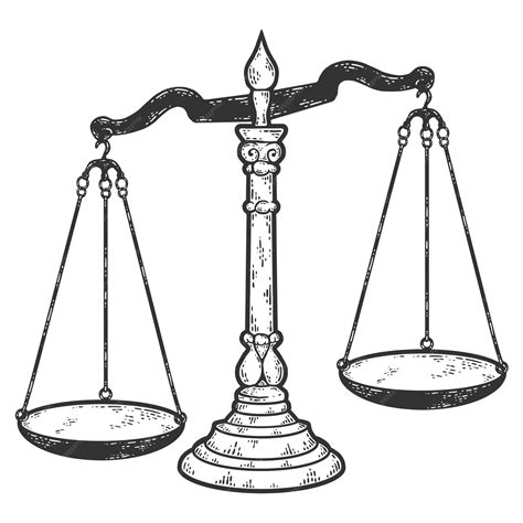 Premium Vector | Antique scales Sketch scratch board imitation Black and white - Vintage Scales
