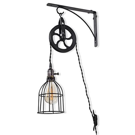 Rustic State Industrial Pulley Design Wall Sconces Pendant Lamp with 10 ...