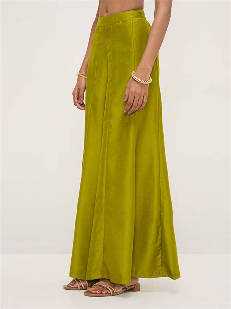 Buy Vark Lime Solid Palazzos from Westside