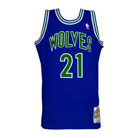 Kevin Garnett // Signed Minnesota Timberwolves 1995 Throwback Blue ...