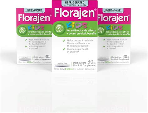 Florajen Kids Probiotic, 6 Billion CFUs, Refrigerated Probiotics for K