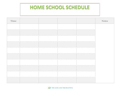 Free Printable Homeschool Schedule Templates [PDF, Word, Excel]