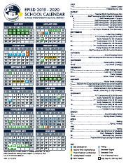 2019-20 EPISD Student Calendar Final.pdf - JULY 2019 JANUARY | Course Hero