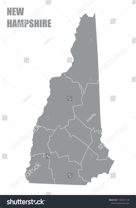 New Hampshire State Counties Map Isolated Stock Illustration 1728191158 ...