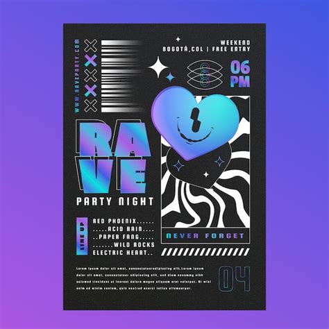 Design del poster rave realistico | Vettore Gratis